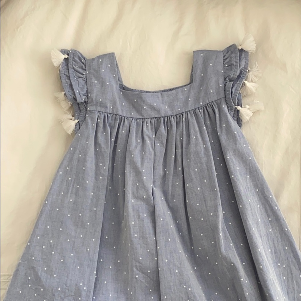 The Little White Company London blue cotton dress